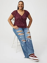 Mesh V-Neck Top