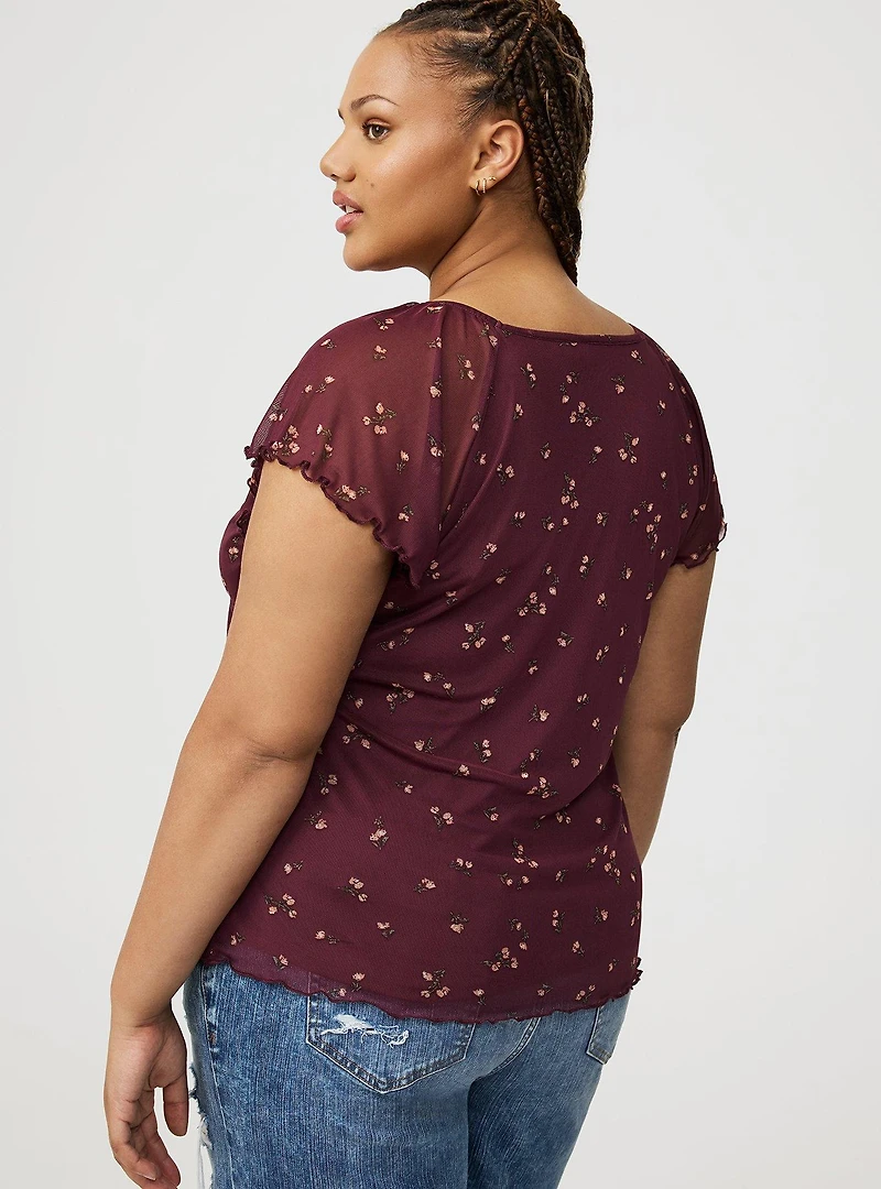 Mesh V-Neck Top