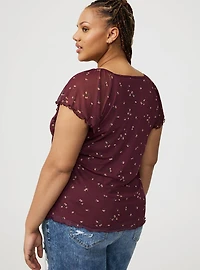 Mesh V-Neck Top