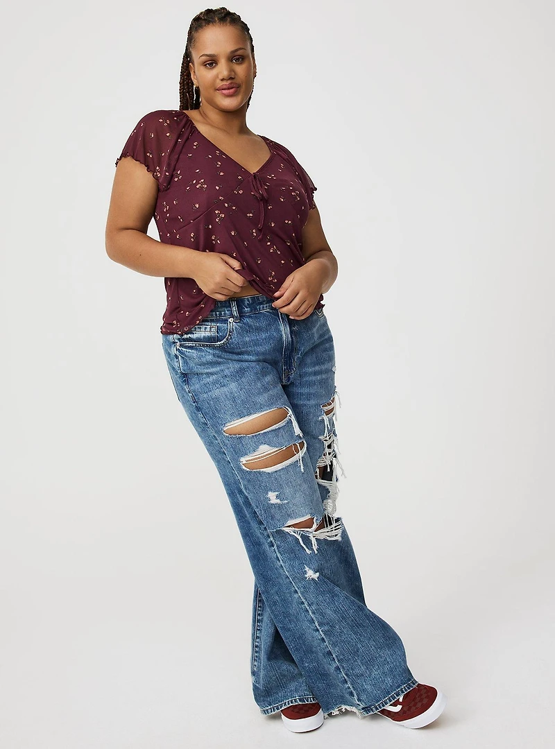 Mesh V-Neck Top