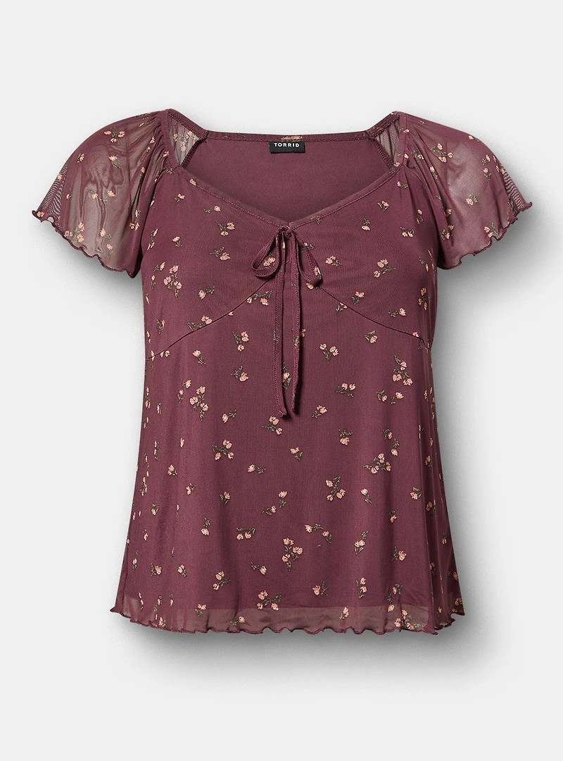 Mesh V-Neck Top
