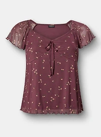 Mesh V-Neck Top