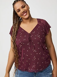 Mesh V-Neck Top