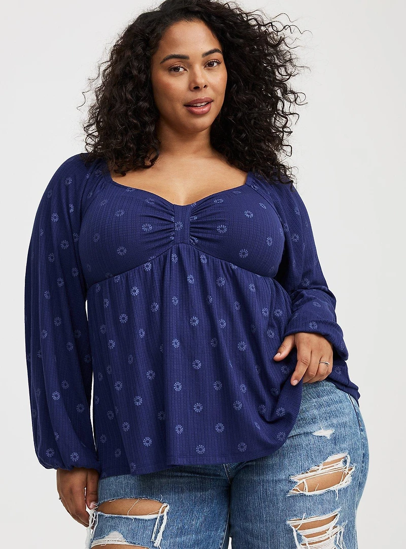 Sweetheart Cinched Babydoll Top