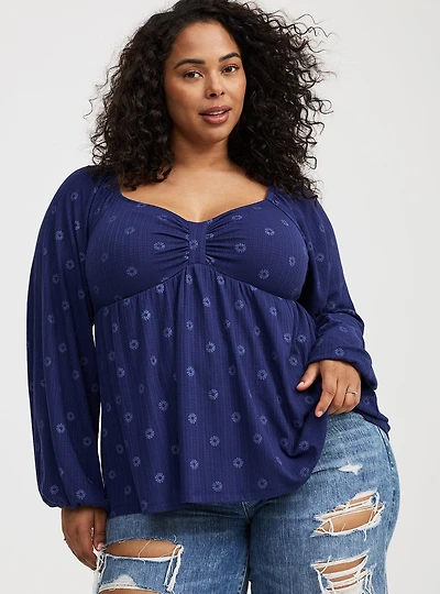 Sweetheart Cinched Babydoll Top