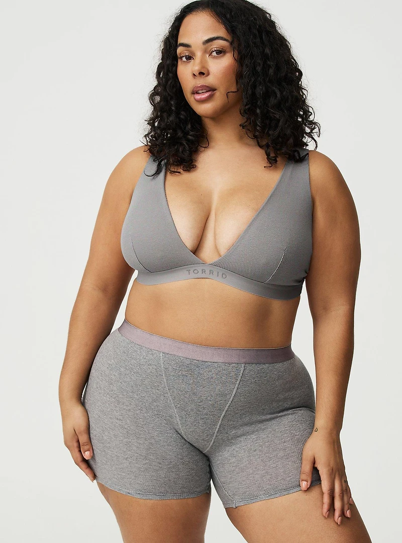 Cotton Rib High-Rise Short