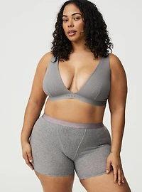 Cotton Rib High-Rise Short
