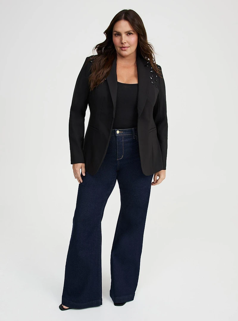 Embellished Cutaway Blazer