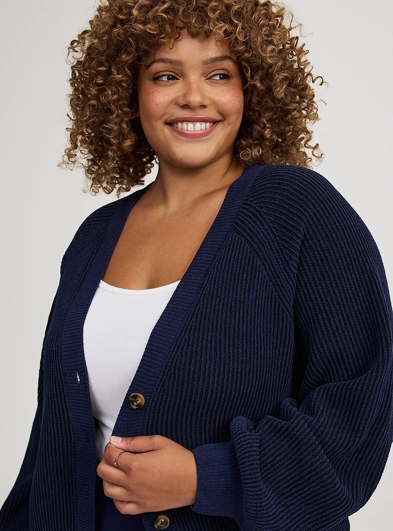 Cardigan V-Neck Chenille Sweater