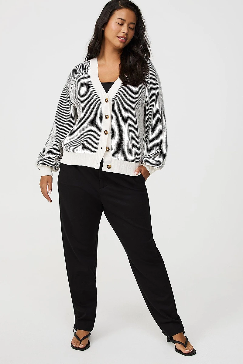 Cardigan V-Neck Chenille Sweater
