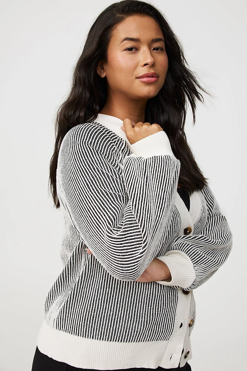 Cardigan V-Neck Chenille Sweater