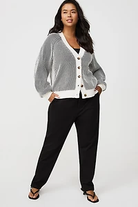 Cardigan V-Neck Chenille Sweater