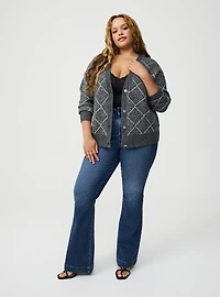 Metallic Vegan Cashmere V-Neck Cardigan