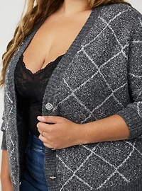 Metallic Vegan Cashmere V-Neck Cardigan