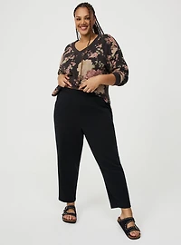 High Rise Barrel Leg Fleece Pant