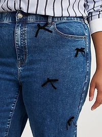 High-Rise Wide Leg Bow Jean
