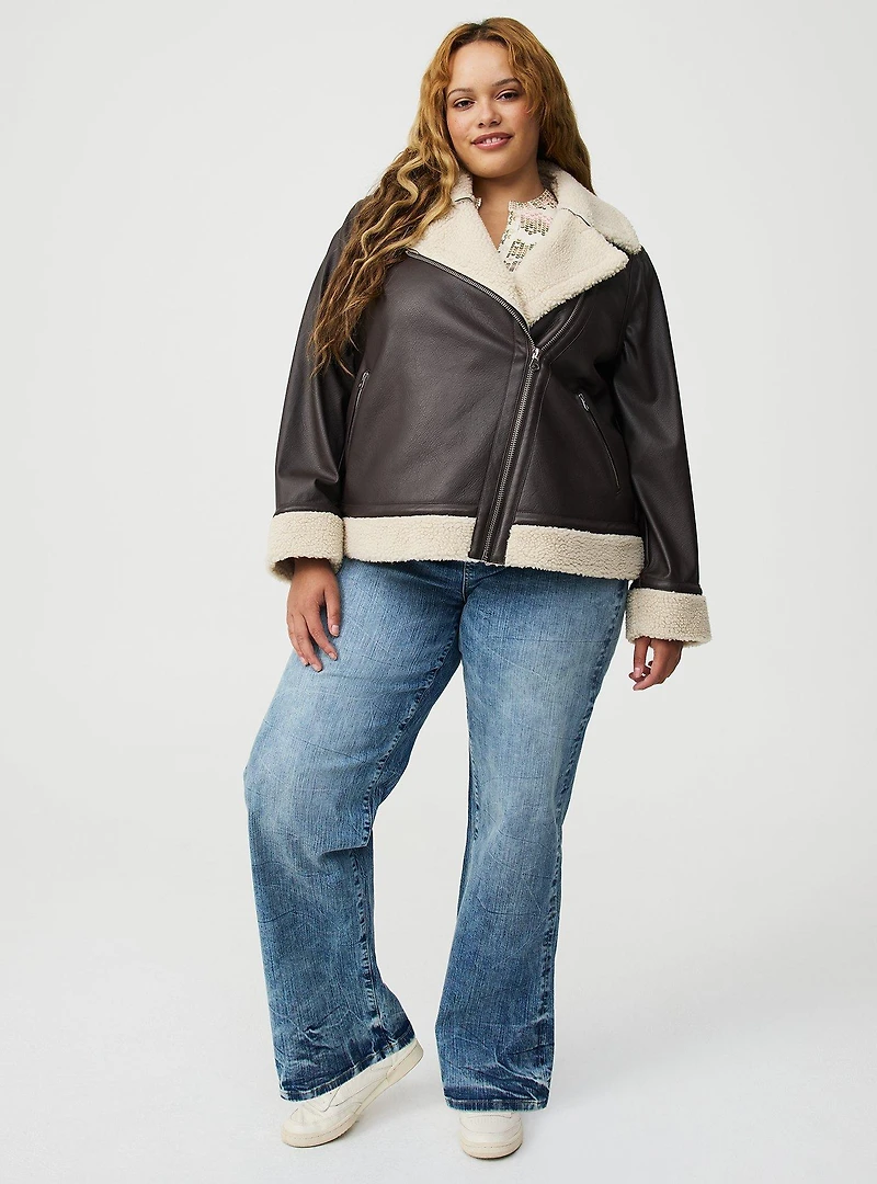 Sherpa Lined Moto Jacket