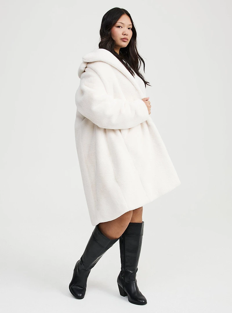 Longline Faux Fur Coat
