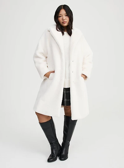 Longline Faux Fur Coat