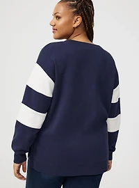 Cozy Fleece V-Neck Step Hem Sweatshirt