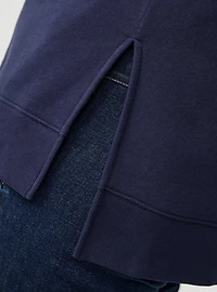 Cozy Fleece V-Neck Step Hem Sweatshirt
