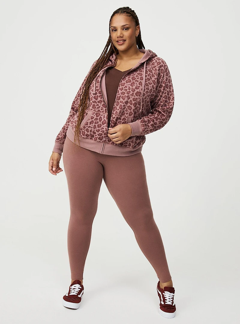 Cozy Fleece Zip-Up Raglan Hoodie