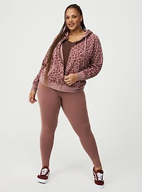 Cozy Fleece Zip-Up Raglan Hoodie