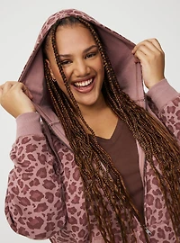 Cozy Fleece Zip-Up Raglan Hoodie