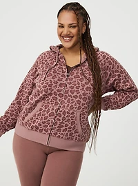 Cozy Fleece Zip-Up Raglan Hoodie