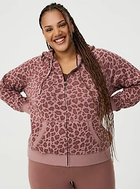 Cozy Fleece Zip-Up Raglan Hoodie