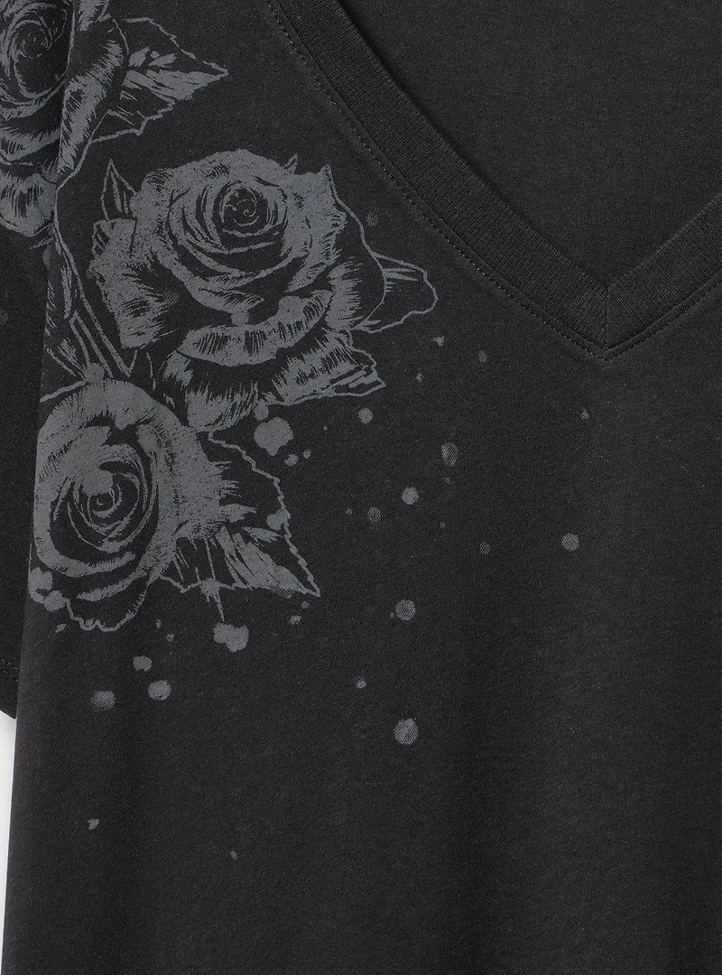 Relaxed Vintage Cotton Jersey V-Neck Tee