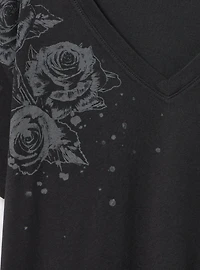 Relaxed Vintage Cotton Jersey V-Neck Tee