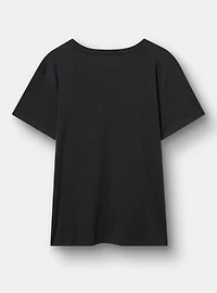 Relaxed Vintage Cotton Jersey V-Neck Tee