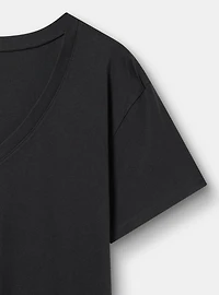 Relaxed Vintage Cotton Jersey V-Neck Tee