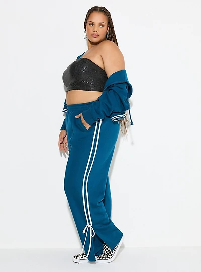 LoveSick Bow-Trim Track Pants