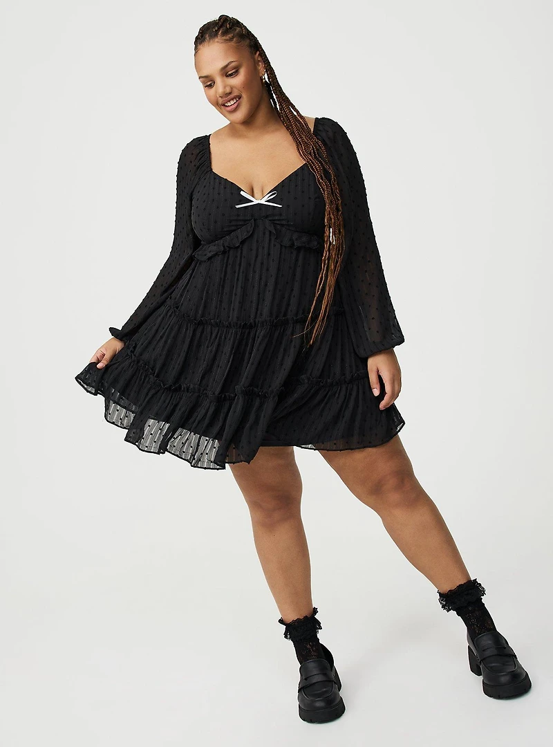 Tiered Babydoll Mini Dress