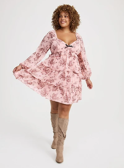 Tiered Babydoll Mini Dress