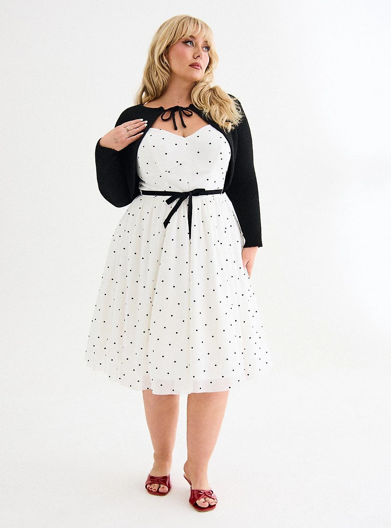 Retro Chic Tie-Front Shrug