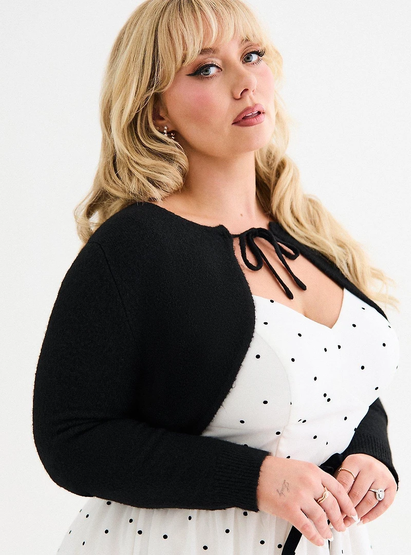 Retro Chic Tie-Front Shrug