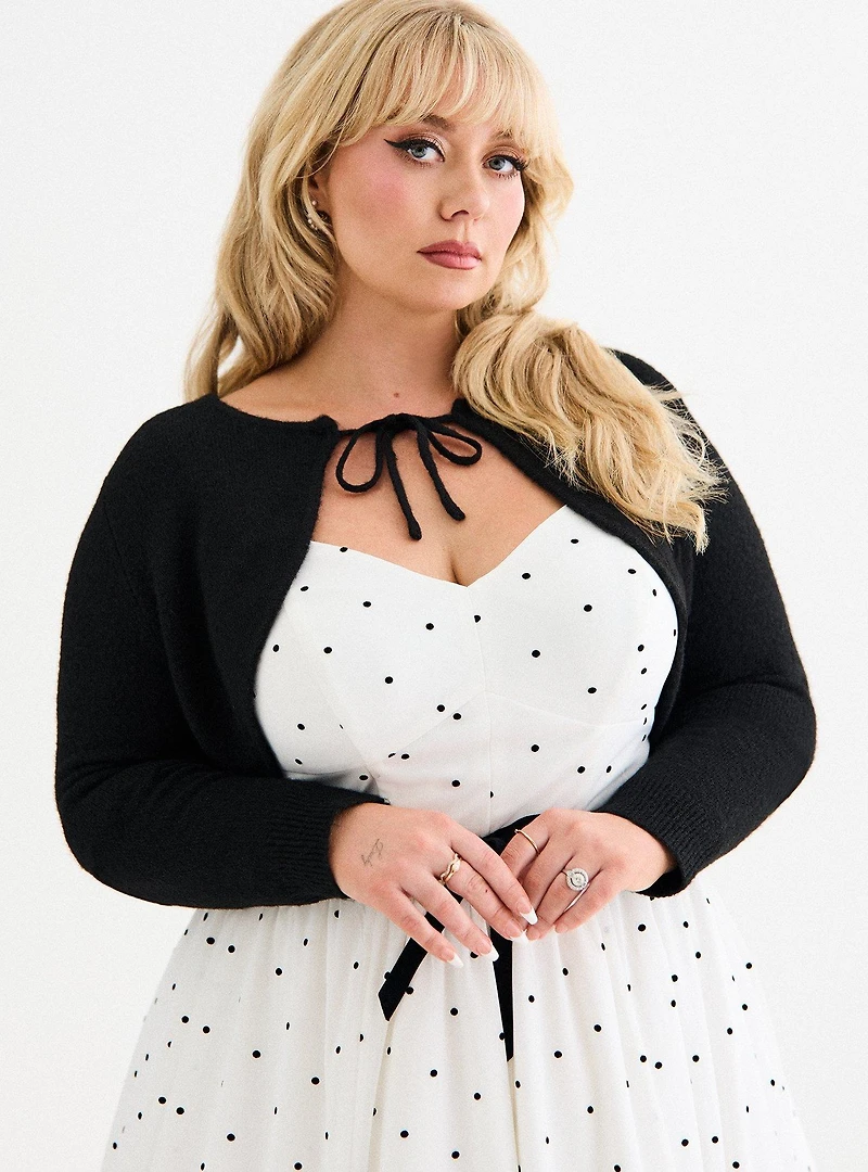 Retro Chic Tie-Front Shrug