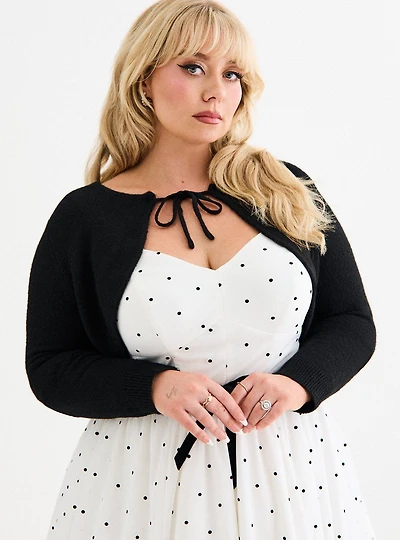 Retro Chic Tie-Front Shrug