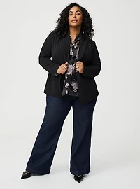 Drop Shoulder Tie-Front Blouse