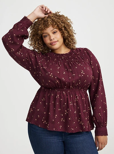 Shirred Babydoll Top