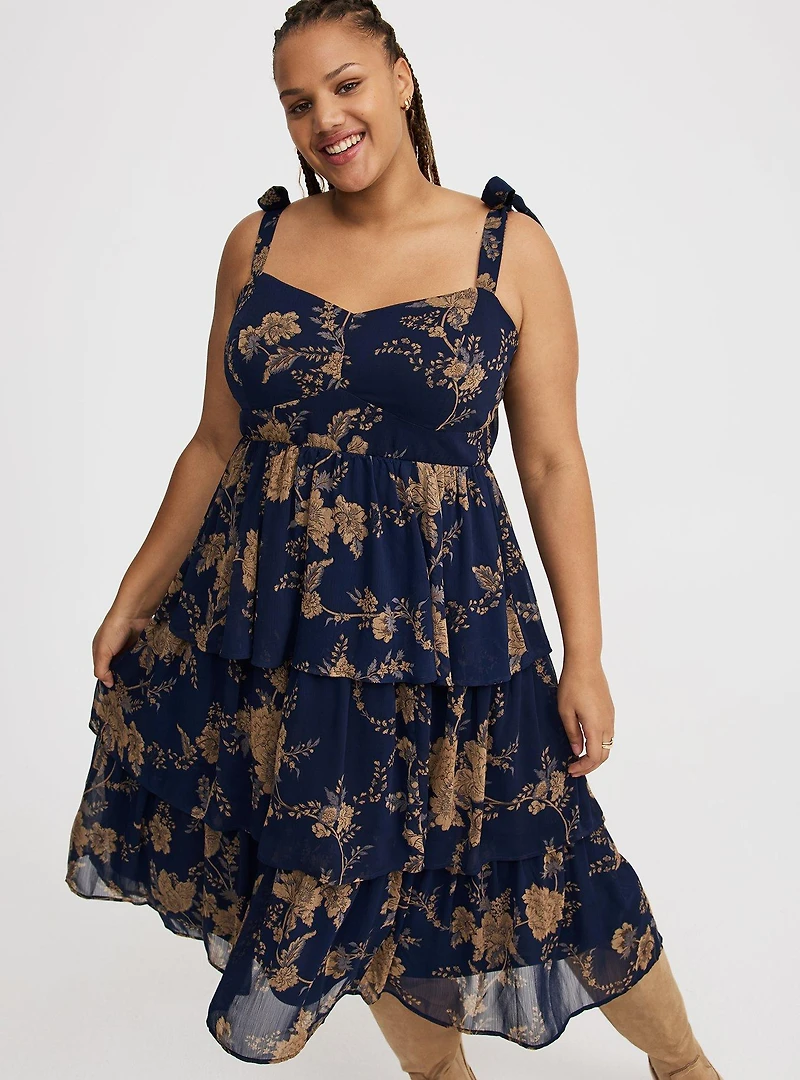 Sweetheart Tiered Midi Dress