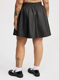 Faux Leather Circle Skirt