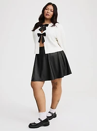 Faux Leather Circle Skirt