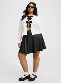Faux Leather Circle Skirt