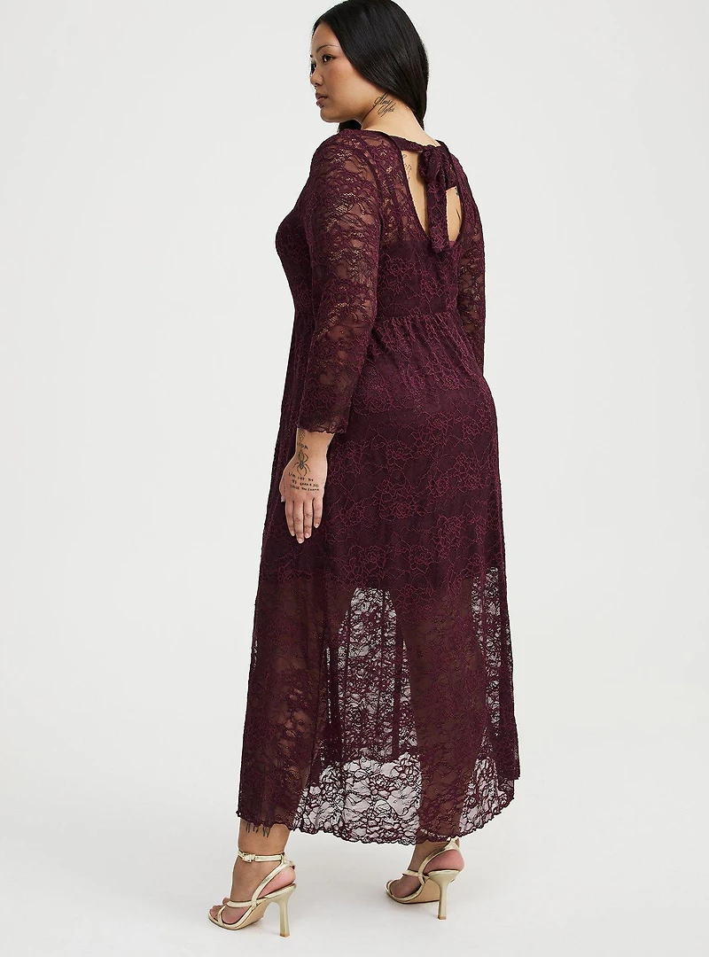 A-Line Lace Maxi Dress