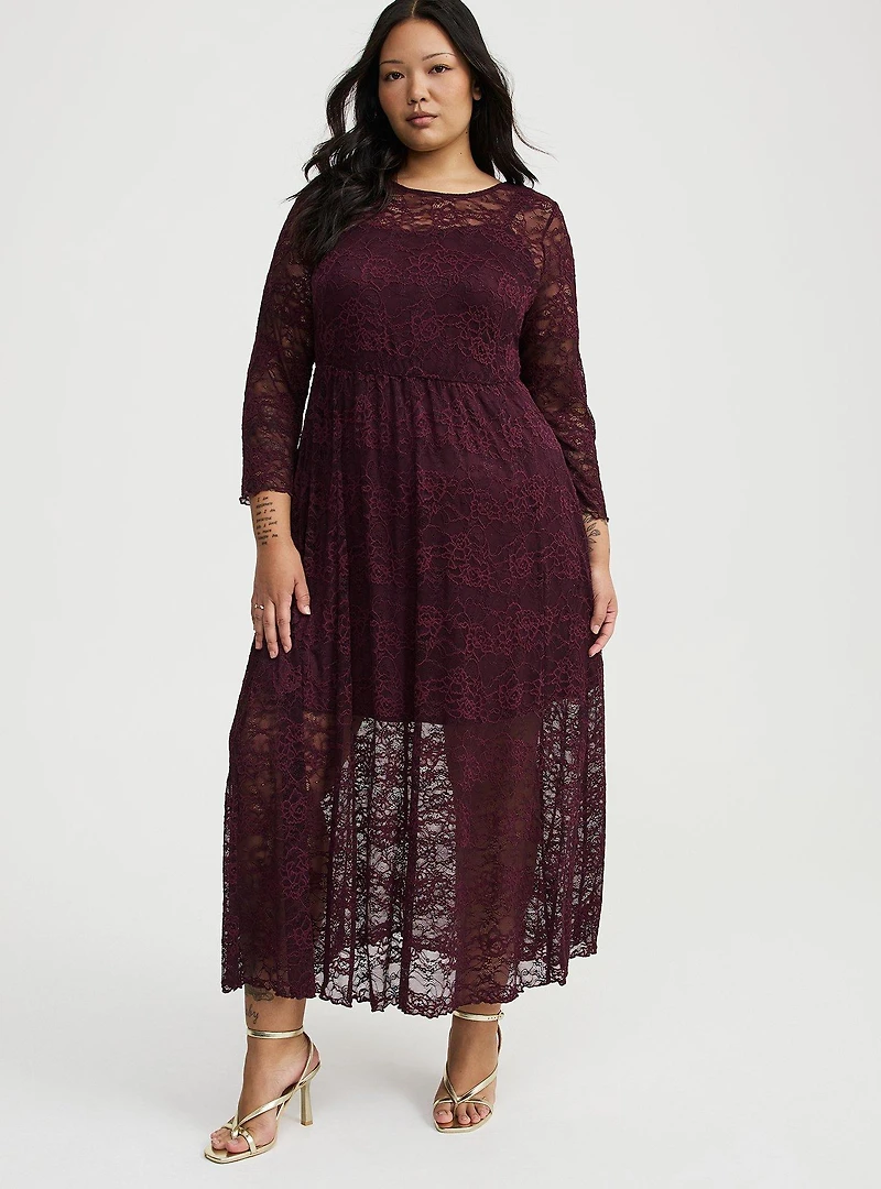 A-Line Lace Maxi Dress