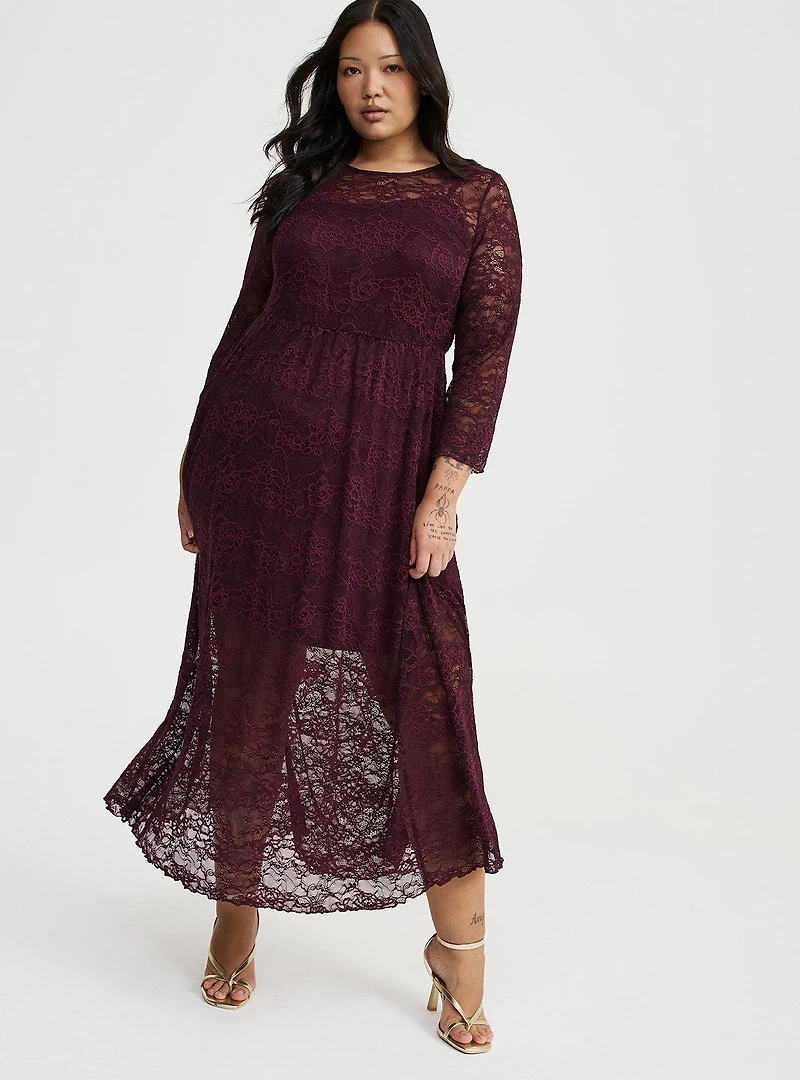 A-Line Lace Maxi Dress